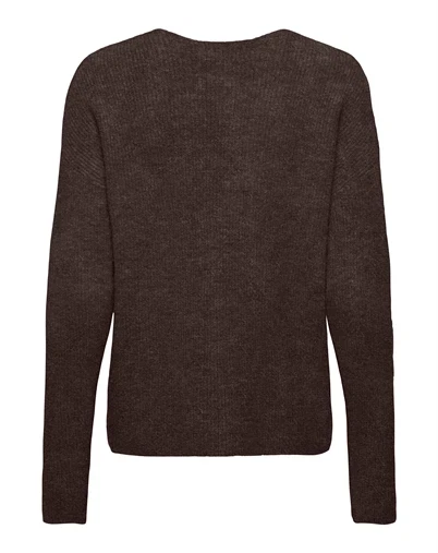 Only - Camilla V-Neck Strik - Coffee Bean